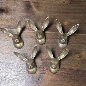 Anthropologie Gold Rabbit Wall Hooks